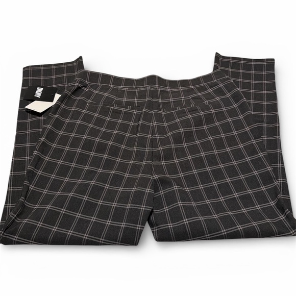 Women’s DKNY Plaid Trousers in Black and Gray XL Stretch - Picture 2 of 7